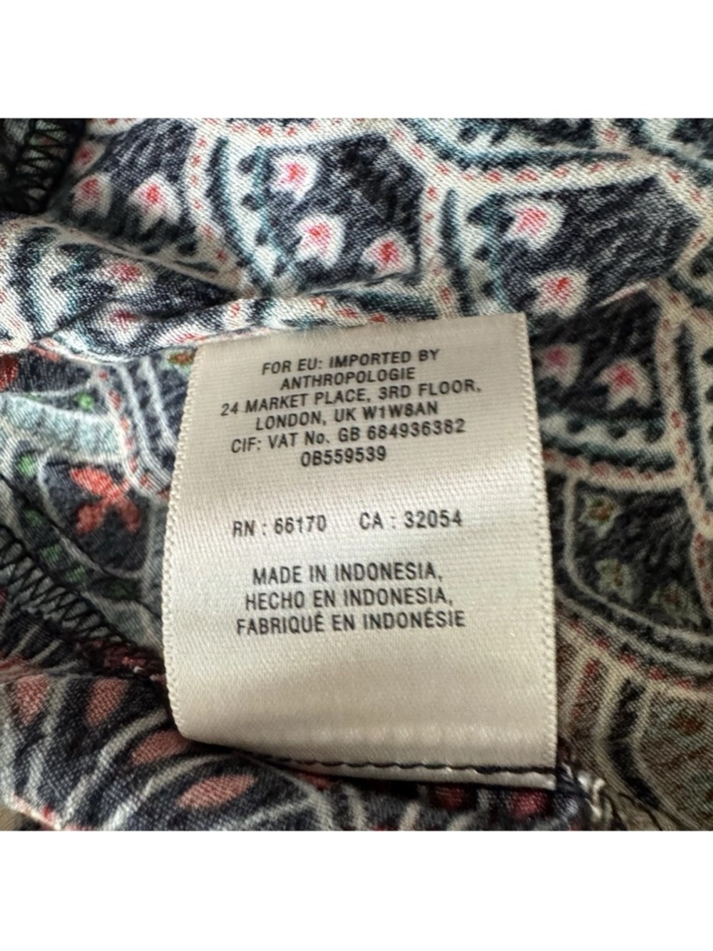 Anthropologie Maeve Monaco Empire Fan Print Mini Dress Medium Long Sleeve VNeck - Picture 10 of 10